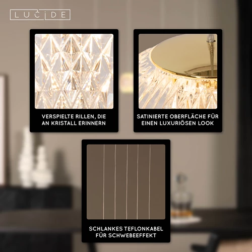 Lucide CINTRA - Pendelleuchten - LED Dim. - 5x4,7W 2700K - Transparent - USP